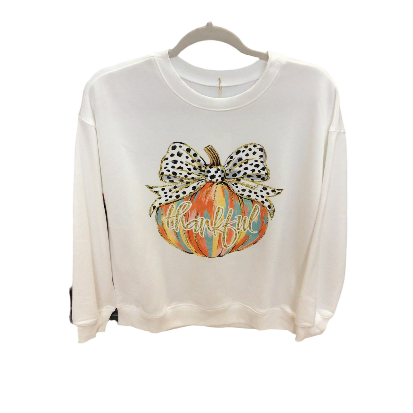 Polka Dot Bow Pumpkin Sweatshirt | LOVESOFT