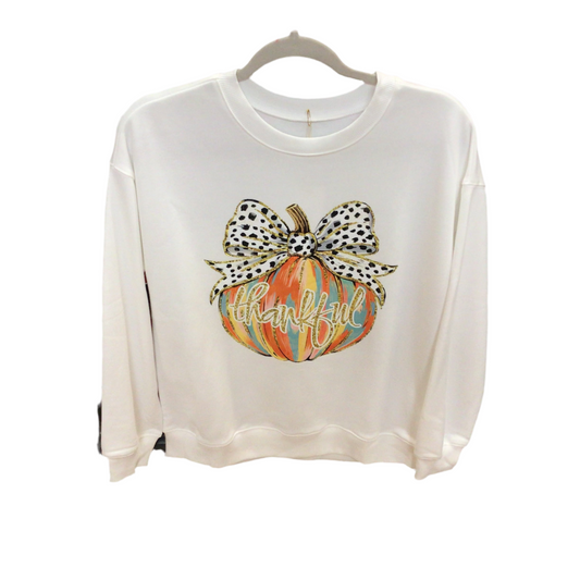 Polka Dot Bow Pumpkin Sweatshirt | LOVESOFT