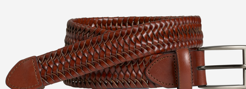 Leather Braided Belt | JOHNSTON MURPHY Mens