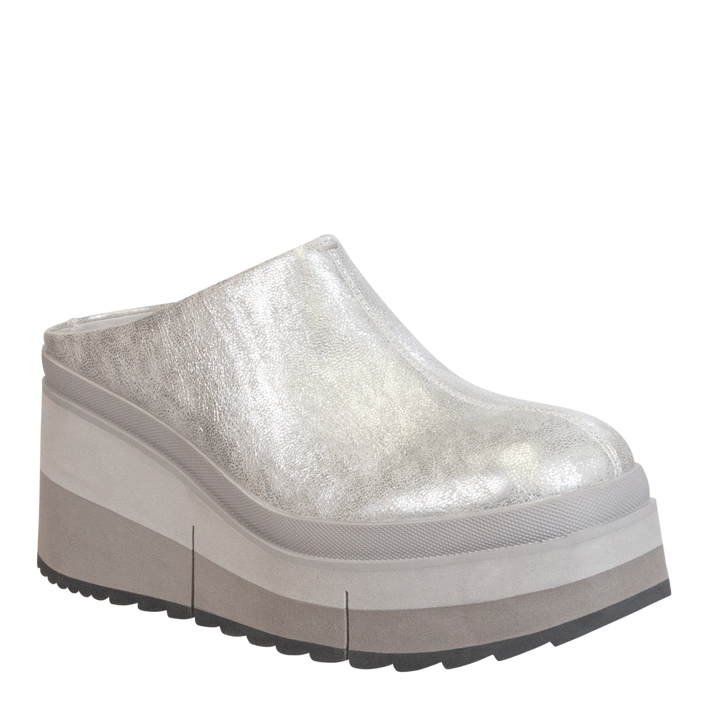NAKED FEET - COACH in SILVER Platform Clogs
