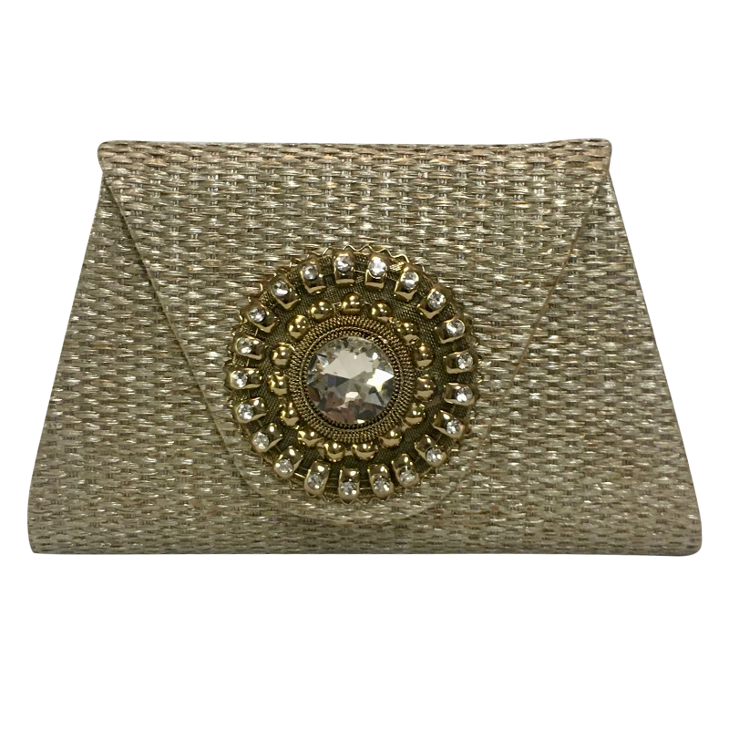 Gold Medallion Clutch | DAVID JEFFERY