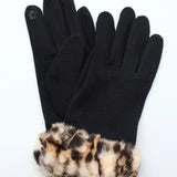 Emilia Leopard Fur Gloves