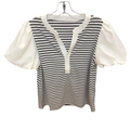 Colorblock SS Knit w/ Striped Print | LOVESOFT
