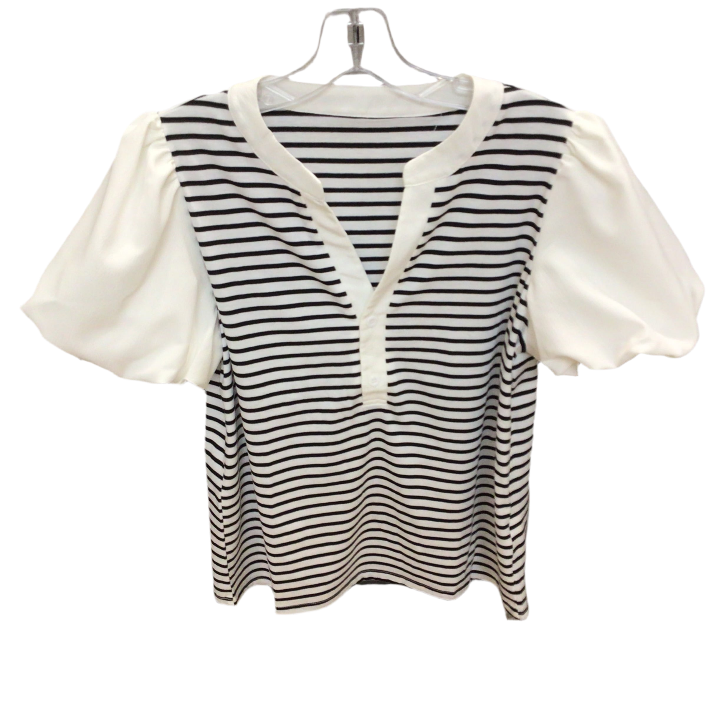 Colorblock SS Knit w/ Striped Print | LOVESOFT