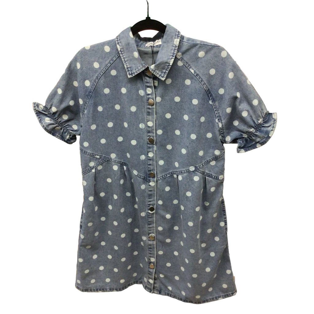 Polka Dot Denim Dress | LITTLE DAISY CLOSET