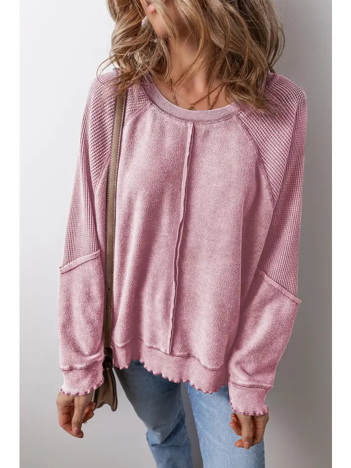 Exposed Pullover Sweatshirt | LITTLE DAISY CLOSET