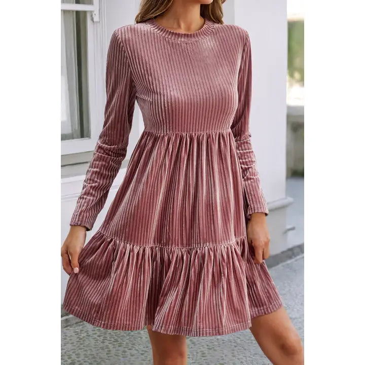 Long Sleeve Velvet Dress | LITTLE DAISY CLOSET