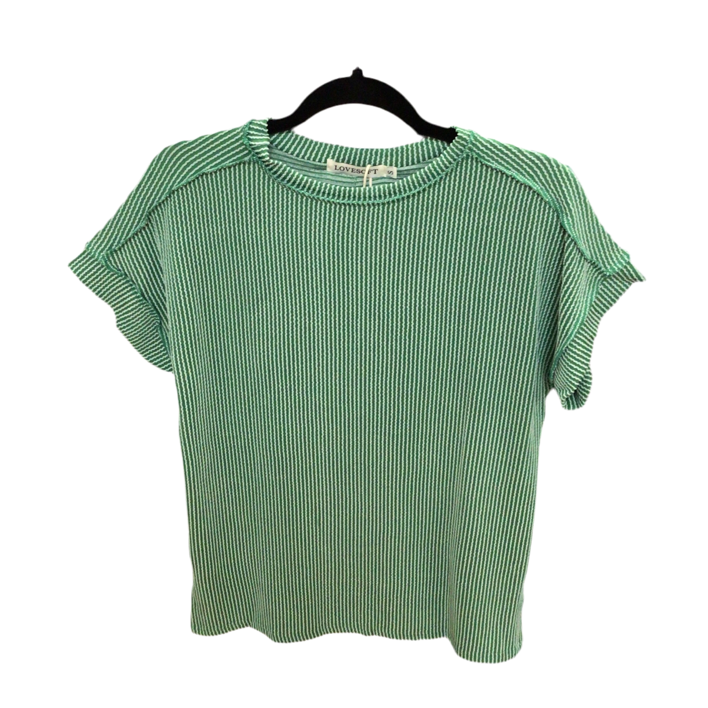 Backstitch Stripe Knit SS T-Shirt | LOVESOFT