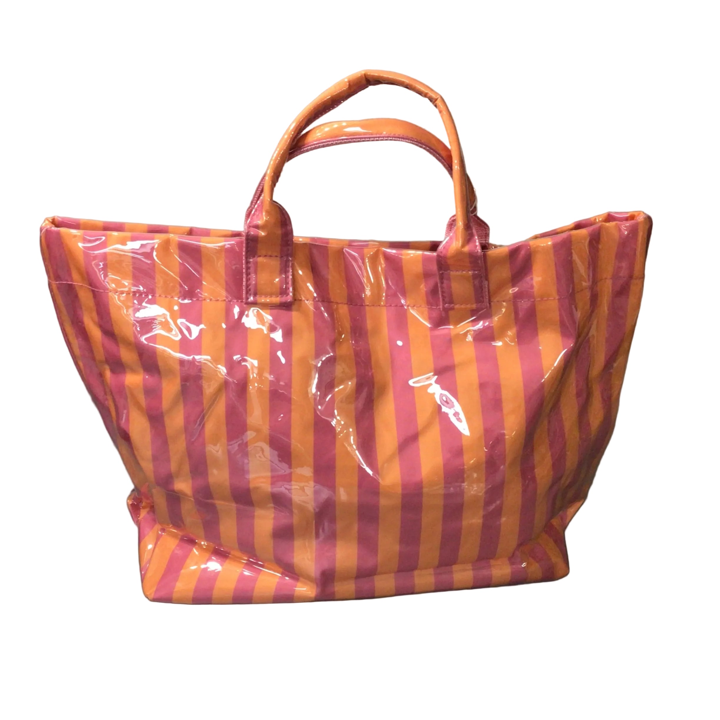 Glossy Striped Tote Bag | LITTLE DAISY CLOSET