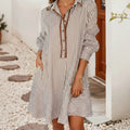 Stripe Embroidered Trim Dress | LITTLE DAISY CLOSET