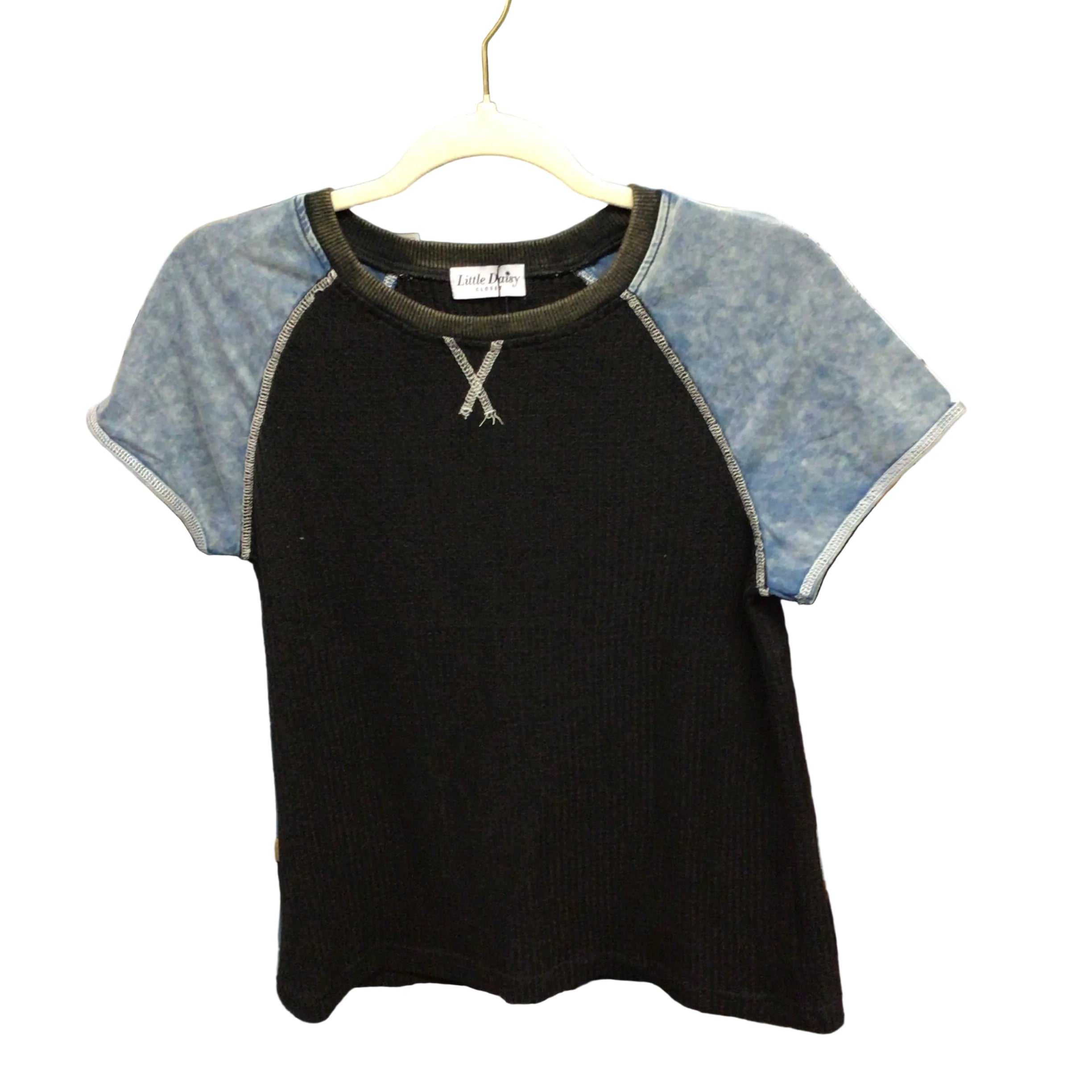Textured Knit Patchwork Shirt | LITTLE DAISY CLOSET