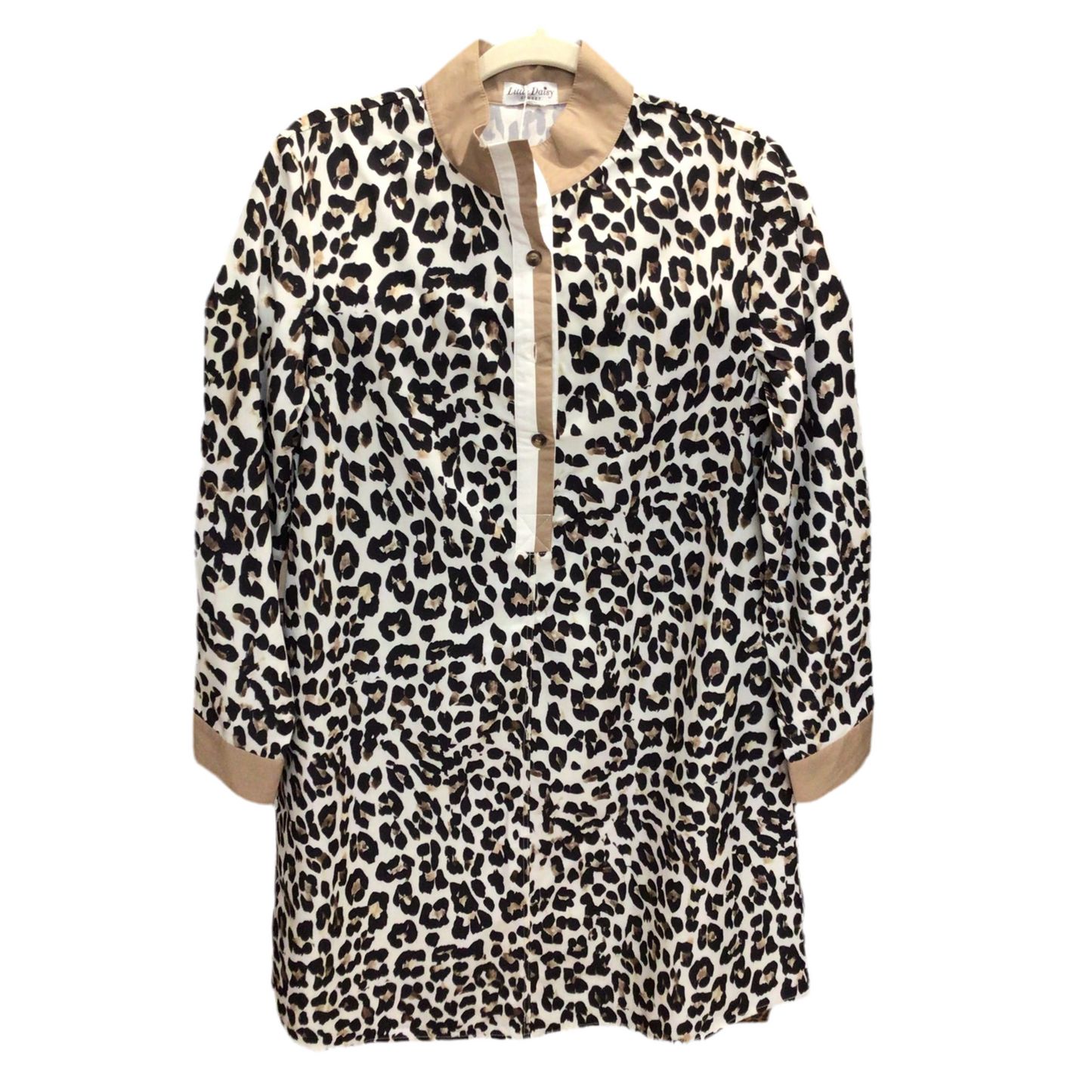 Leopard Collar Patchwork Button Dress| LITTLE DAISY CLOSET