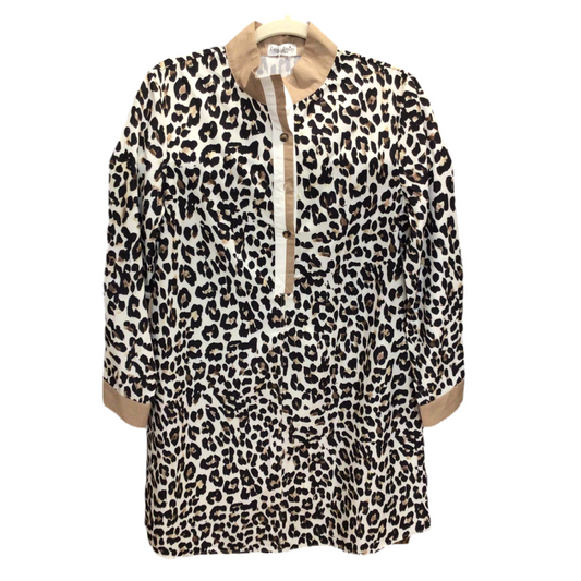 Leopard Collar Patchwork Button Dress| LITTLE DAISY CLOSET