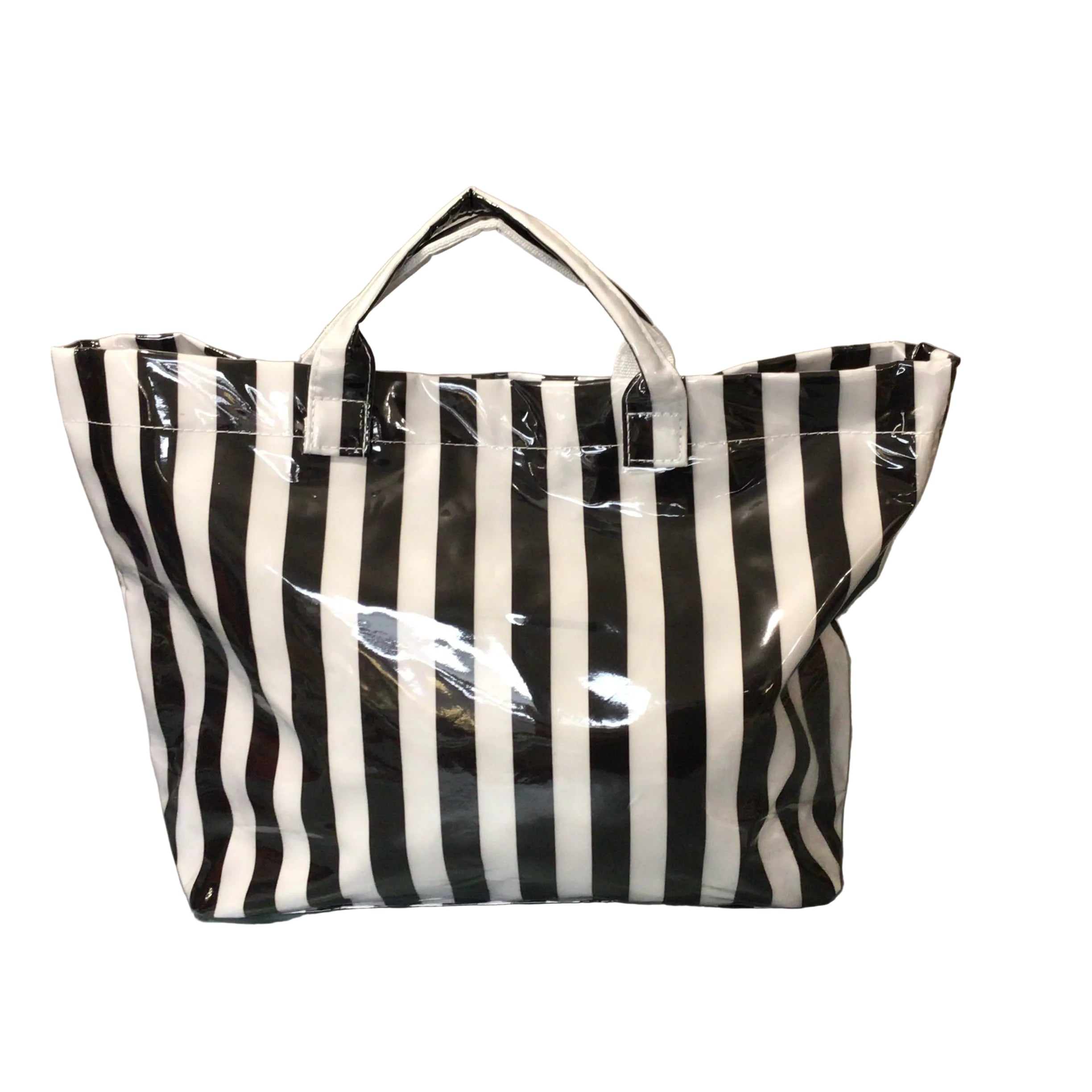 Glossy Striped Tote Bag | LITTLE DAISY CLOSET
