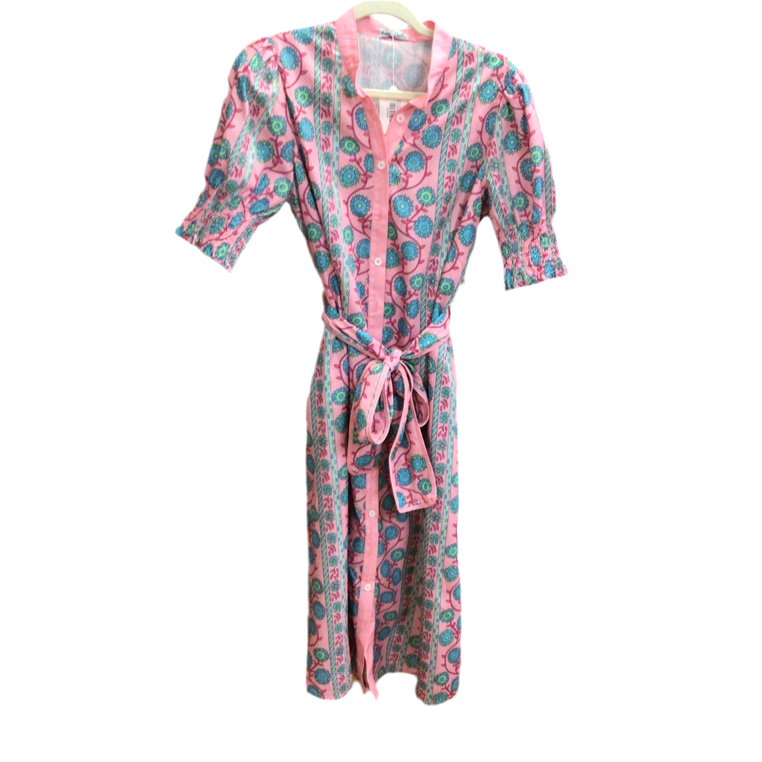 Floral Shirred Puff SLV Midi Dress | LITTLE DAISY CLOSET