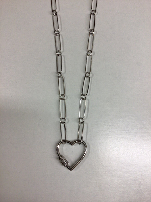 AC PaperClip Chain w/Heart Carabiner | ACCESSORY CONCIERGE