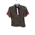 Western Leopard Jacquard Zip Blouse | LITTLE DAISY CLOSET