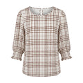 Plaid Shift Daily Round Neck Blouse | LITTLE DAISY CLOSET