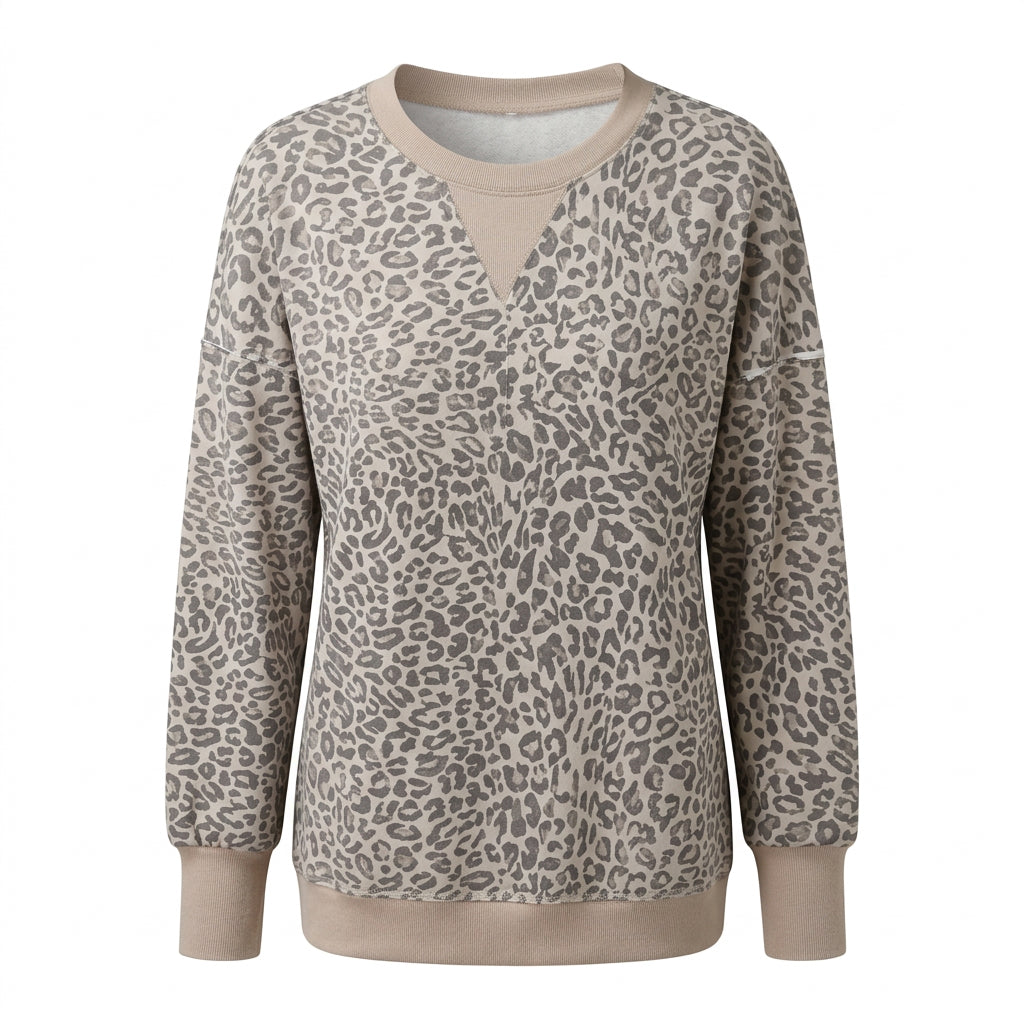 Leopard Color Block Sweatshirt | LITTLE DAISY CLOSET