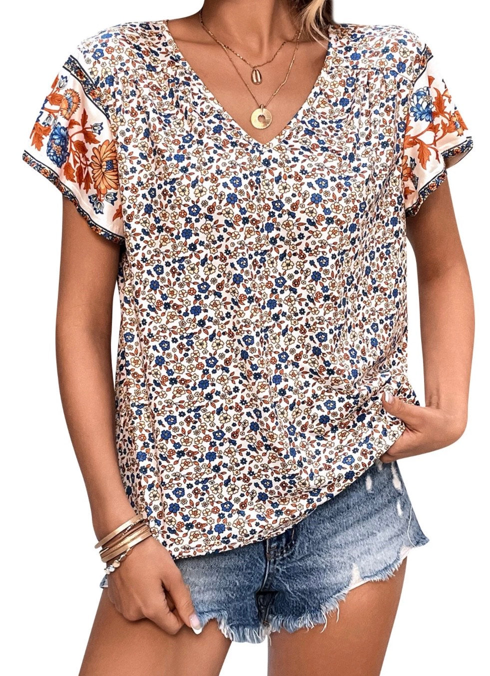 Floral Print S/Slv Blouse | LILY CLOTHING