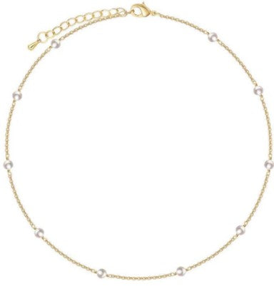 AC Mini Pearl Gold Necklace | ACCESSORY CONCIERGE