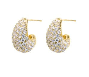 AC Pave Half Moon Earrings | ACCESSORY CONCIERGE