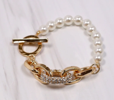 Lennoc CZ Pearl Bracelet | CAROLINE HILL