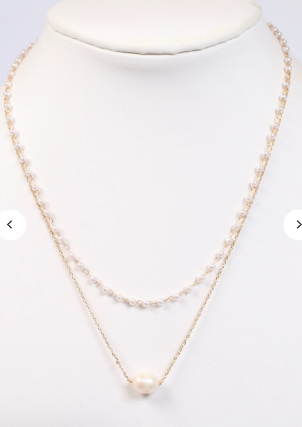 Aja Pearl Layered Necklace | CAROLINE HILL