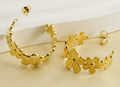 Flower Stud Hoop Earrings | LILY CLOTHING