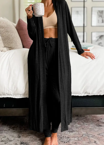 Long Cardigan and Pants Lounge Set | SHOPLALAOO