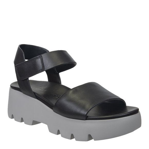 NAKED FEET - ALLOY in BLACK GREY Platform Sandals