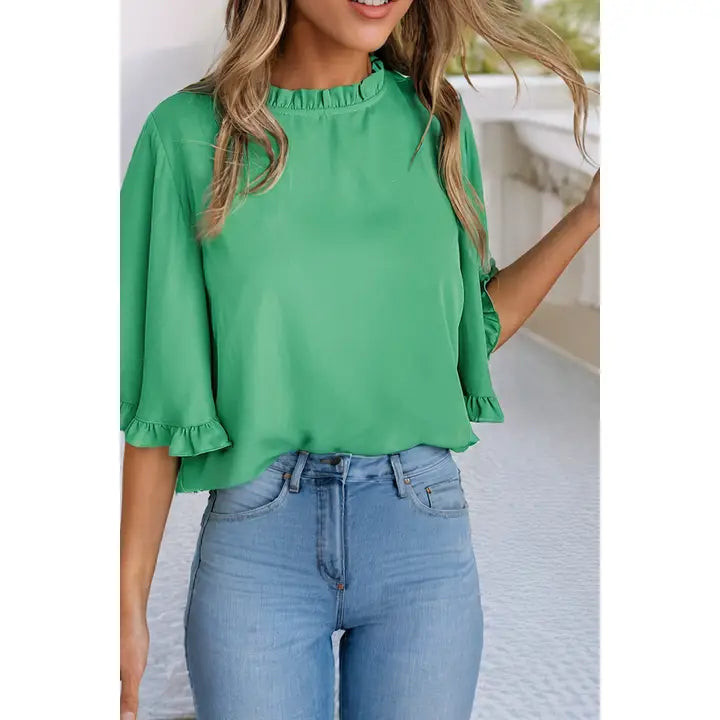 Frilly Round Neck Blouse | LDC