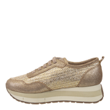 NAKED FEET - KINETIC in GOLD RAFFIA Platform Sneakers