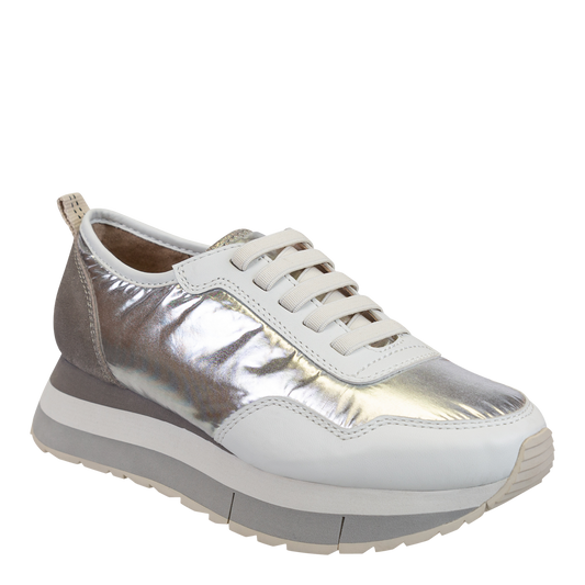 NAKED FEET - KINETIC in SILVER Platform Sneakers