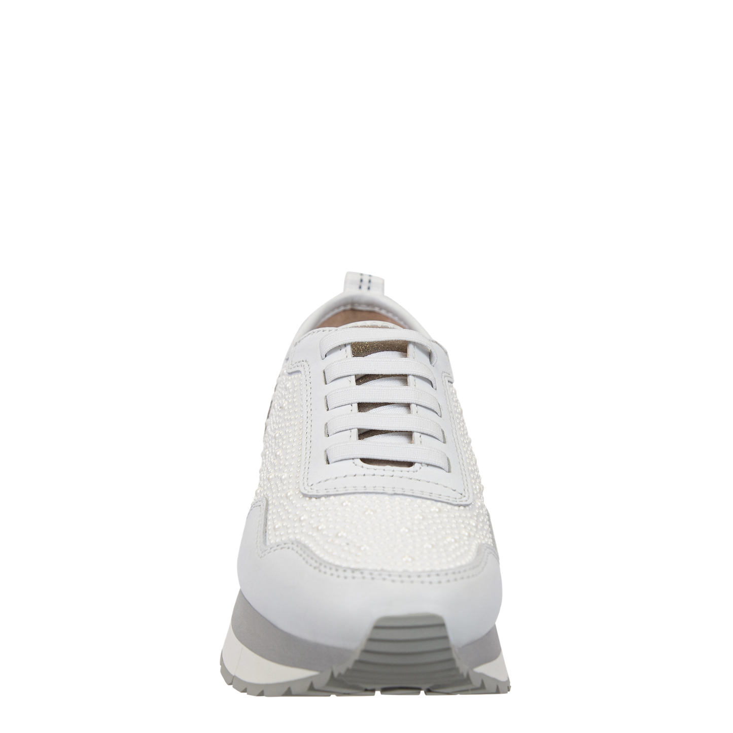 NAKED FEET - KINETIC in WHITE PEARL Platform Sneakers