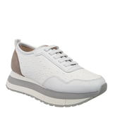 NAKED FEET - KINETIC in WHITE PEARL Platform Sneakers