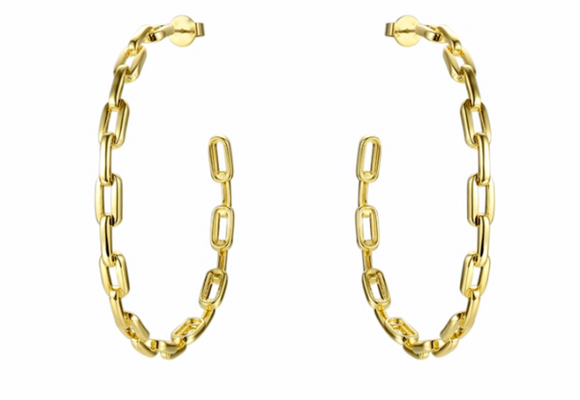 AC Anchor Chain Hoop Earrings | ACCESSORY CONCIERGE