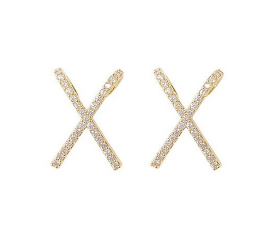 AC Pave Criss Cross Studs | ACCESSORY CONCIERGE