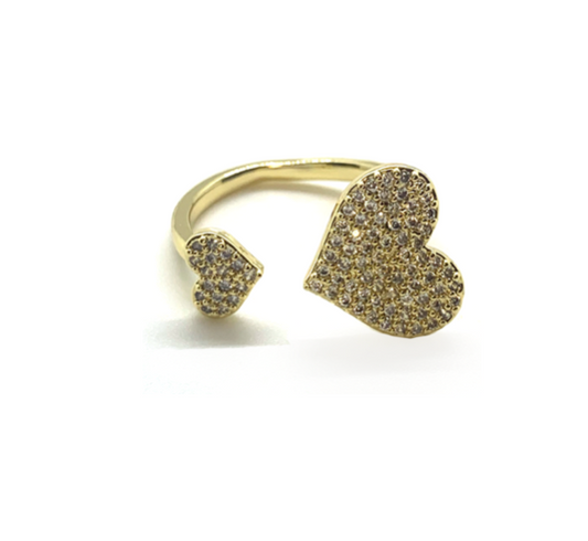 AC Two Hearts Cuff Ring | ACCESSORY CONCIERGE