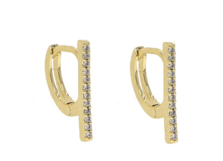 AC Straight Lane Huggie Hoops | ACCESSORY CONCIERGE