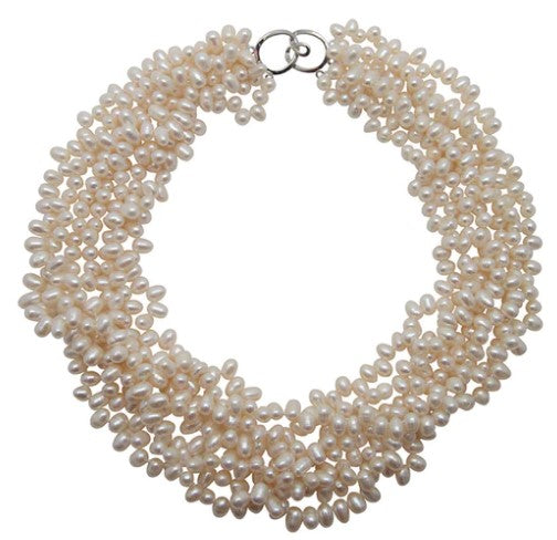 7-Strand White Keshi Choker | GIRL WITH A PEARL