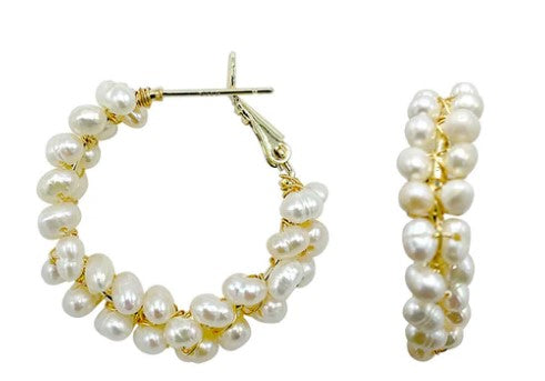 Double Pearl Hoops | GIRL WITH A PEARL