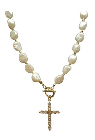 AC Bezel Cross Necklace | ACCESSORY CONCIERGE