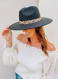 Arkansas City Hat w/Leopard Trim | CAROLINE HILL
