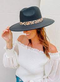 Arkansas City Hat w/Leopard Trim | CAROLINE HILL