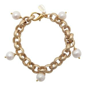 Turkish Gold/Pearl Bracelet | GIRL WITH A PEARL