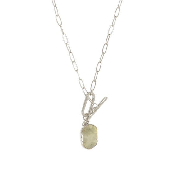 Silver Chain Stone Toggle Necklace / JOY SUSAN
